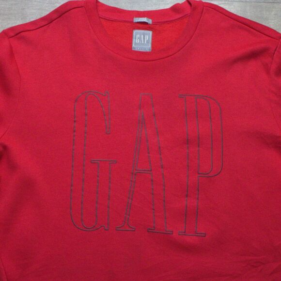 Vintage Gap Sweats Sweatshirt Mens Large Red Spell Out Logo Silver Tag 90s EUC - Picture 1 of 4